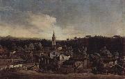 Bernardo Bellotto Das Dorf Gazzada, Blick vom Suden oil